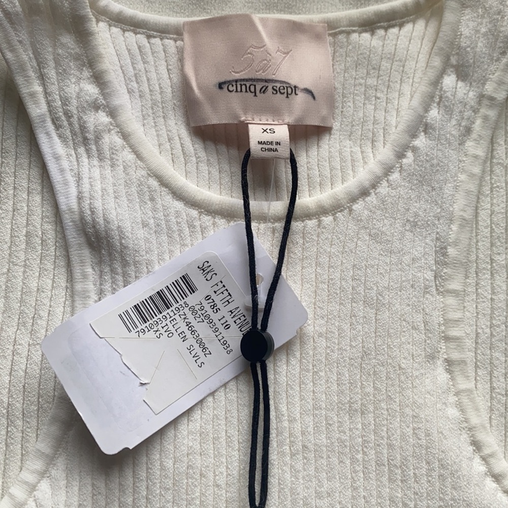 Cinq a Sept Ellen Sleeveless Rib Crepe Knit Peplum Top NWT $225 - Picture 15 of 16
